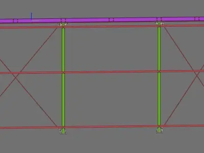 Steel Hall Structure OBJ IFC 3D Model 3D model