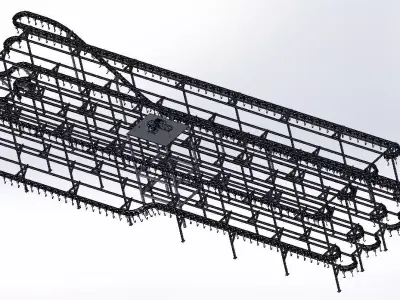 Electrostatic Powder Coating Line - Paint Booth System 3D model