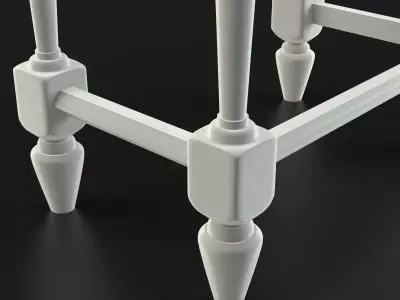 Antique-Style Bedside Table A 3D model