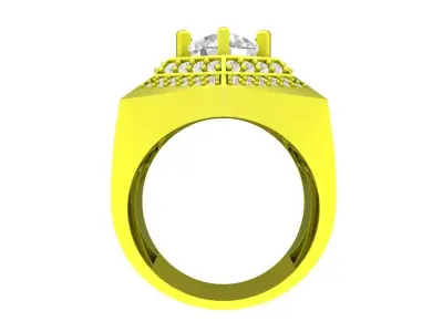 7084 Luxury Korean Style Diamond Men Ring  3D print model