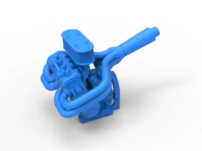 Engine of Ape car proto Scale 1 to 25 3D print model