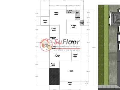 House 9x22m code 488- Sketchup 3D model 3D model 3D model