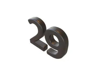 Date Number v2 Pack 01 Low-poly 3D model