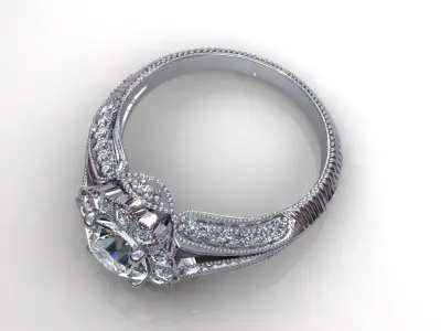 Flower True Love Wedding Ring 3D print model