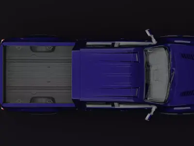 Nissan 4x4 Car Metallic Blue Dark Low-poly 3D model