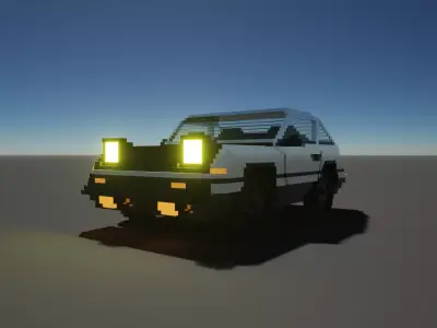 AE86 Car Chibi Voxel Art 3D model