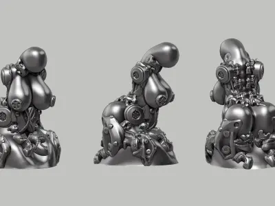Modern Abstract female robot sculpture 3d print model 146 3D print model
