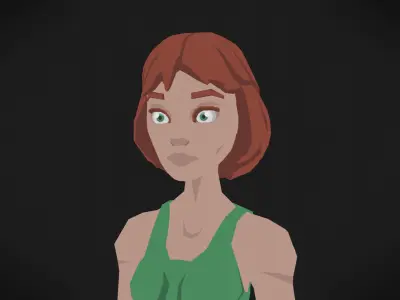 Colorly - Beach Girl 2 - Game Ready - Rigged - Customizable Low-poly 3D model