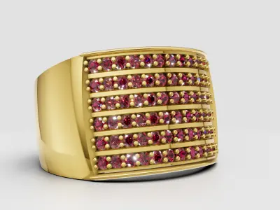 mens gold ring 3D printable model   3D print model