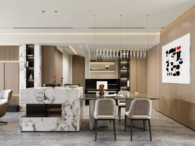 Modern Luxury Living and Dining Interior 3D model