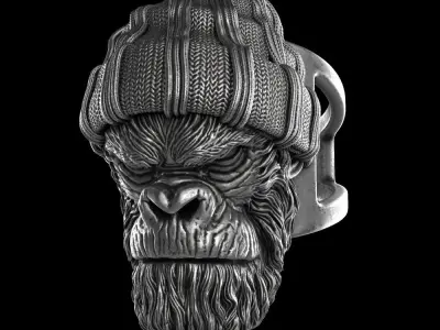 Animal Ring jewelry Gangster Monkey vol1  3D print model