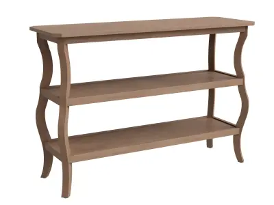 Wooden Curve Legs Console Table Low-poly 3D model