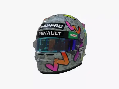 Ricciardo helmet 2020 Low-poly 3D model