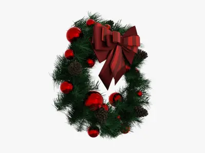 Wreath red Ball Low-poly 3D model