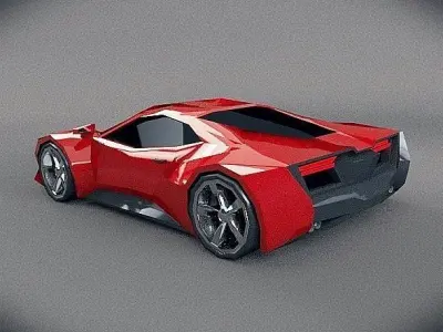 Lowpoly sporty concept Low-poly 3D model