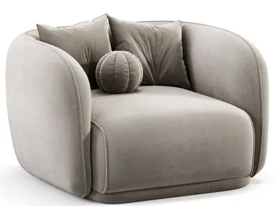 Troy Fabric Armchair 3D model