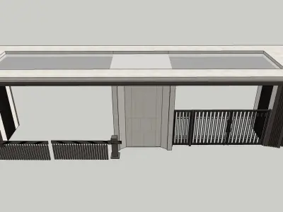 gate house with modern lines gate 3d sketchup model 3D model