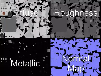 Gothic Castle Architecture model pack Low-poly 3D model