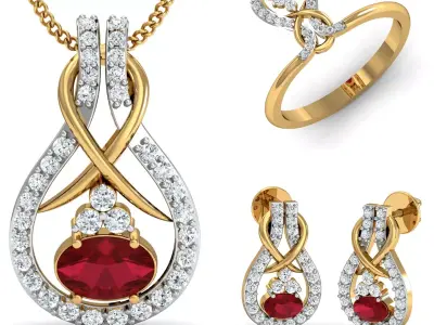 Diamond Locket Set 3D print model