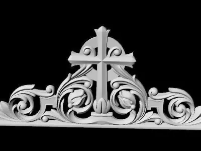 Central decor ornament for furniture 3D model 694