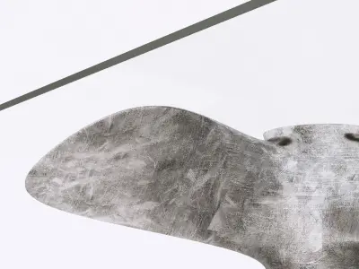 glass coffee table with a ship propeller 3D model