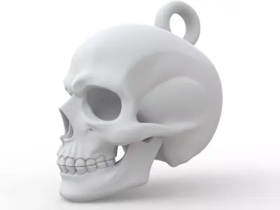 Skull Keychain 3D Print Model 3D print model