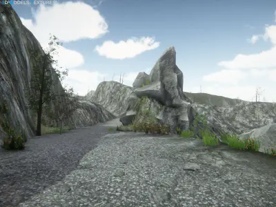 Lake Road Low-poly 3D model