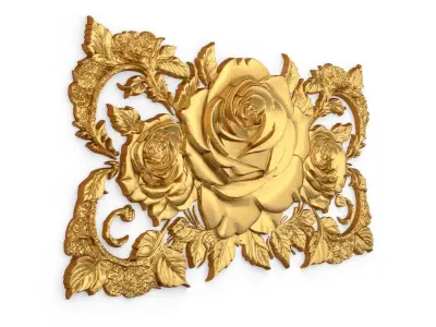 mural classic flowers decor ornament 04 3D model