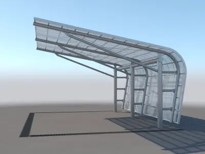 Carport Design With Steel Construction 2 3D model