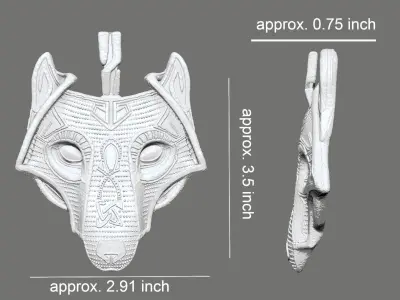 Viking Wolf Pendant 3D Print Model 3D print model