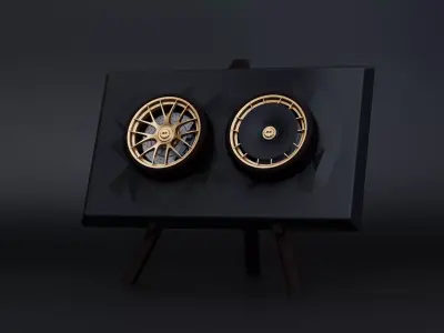 Porsche 911 GT3 RS 992 Wheel Art Desktop Display - Model 2 3D print model