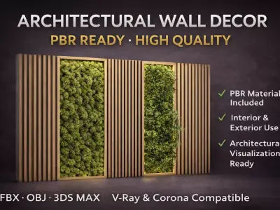 Green Wall  Interior Courtyard Feature Design wall panel  3D model