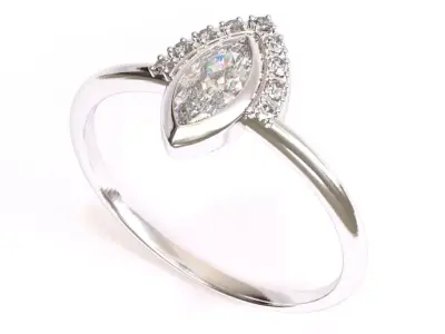 Marquise Diamond Engagement Ring 3D print model