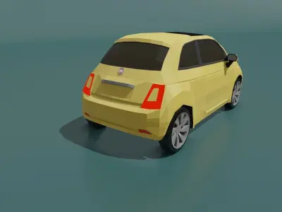 FIAT 500 2020 lowpoly 3d model Low-poly 3D model