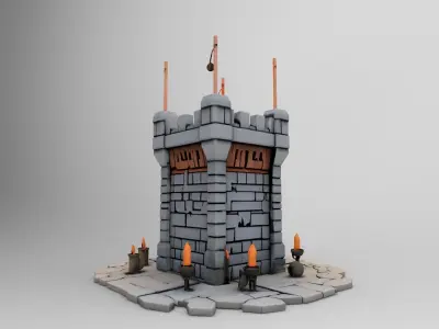 medieval monument 3D print model