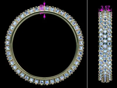 Dainty Cluster Diamond Infinity Band Mix Sizes 4 5 6 7 8 3D print model