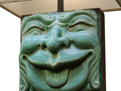 Modern Decor Statuette Comedy Mask Sculpture Figurine Table Lamp 3D model