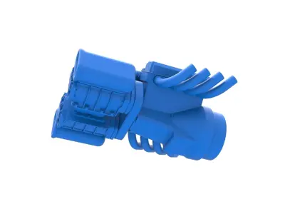 Engine V8 with double Potvin Supercharger Scale 1 to 25 3D print model