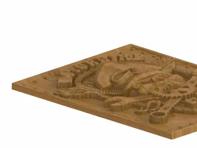 Carved panel painting STL 3D model 23