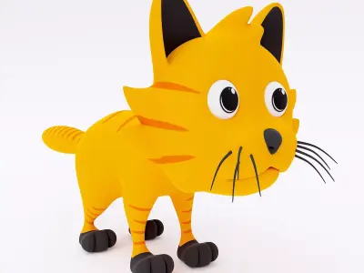 Cat cartoon 3d model  3D model