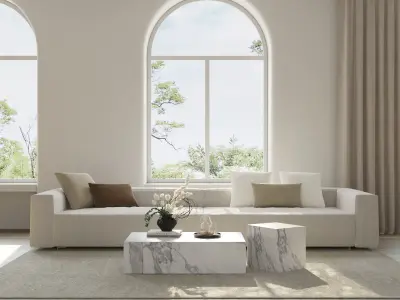 Mid Century interior scene  3D model