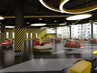 Go-kart bumper car Low-poly 3D model