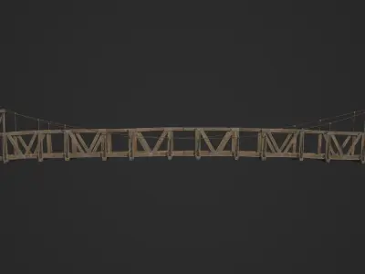 Bridge wooden Low-poly 3D model