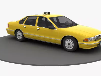New York Taxi Yellow Cab 3d Model Low-poly 3D model