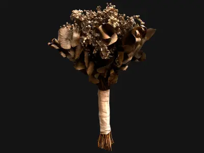 Wedding Bouquet Dried Flowers Bride Low-poly 3D model