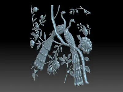 Birds peacocks 3D print model