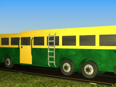 Indian Bus Model Type 2 Free low-poly 3D model