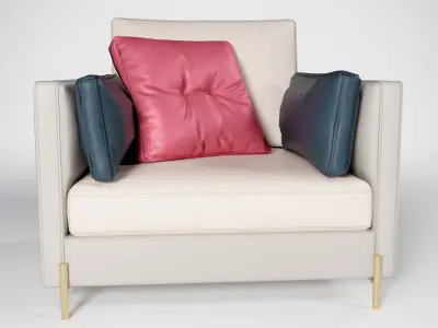 Modern Dual Tone Luxury 1-Seater Armchair  Low-poly 3D model