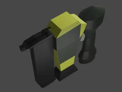 Low poly Nail gun - game ready  Free low-poly 3D model