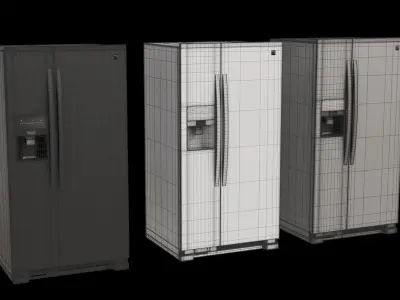 Set Of 21 Cubic Feet Refrigerators 3D model